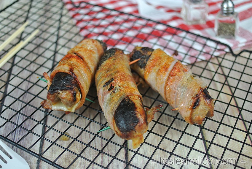 Cheesy Bacon Wrapped Hot Dogs